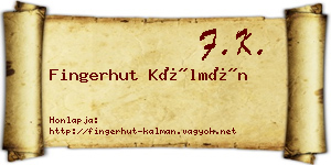 Fingerhut Kálmán névjegykártya